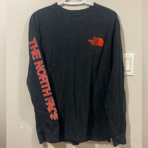The North Face Black Long Sleeve Tee w Logo &Sleeve Script